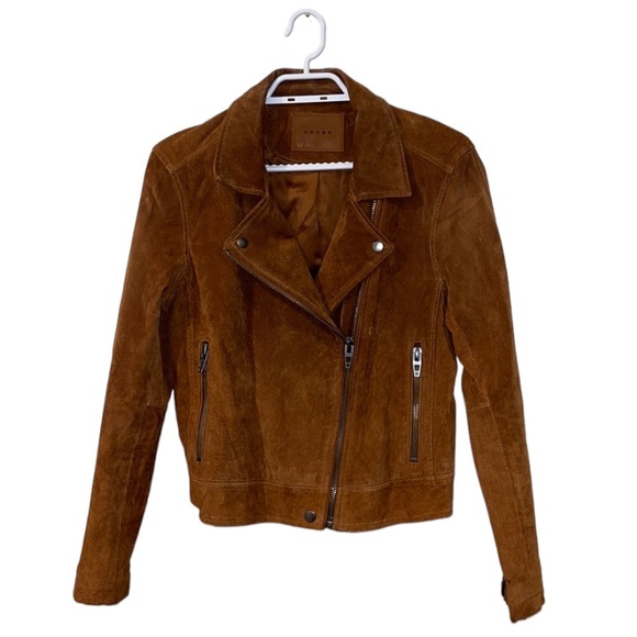 Blank NYC Cognac Suede Boho Moto Jacket - Women’s Size Medium - Picture 2 of 13